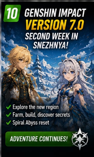 Genshin Impact Version 7.0 moves deeper into its second week in Snezhnaya