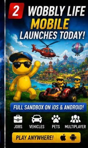Wobbly Life launches on iOS and Android today with the full physics-driven sandbox