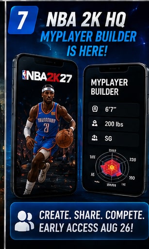 NBA 2K HQ enters first weekend with full NBA 2K27 MyPLAYER Builder on mobile