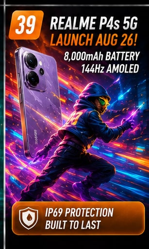 realme P4s 5G is four days from launch with 8,000mAh battery and 144Hz AMOLED