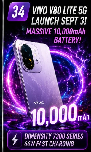 Vivo confirms V80 Lite 5G Malaysia launch for September 3 with 10,000mAh battery