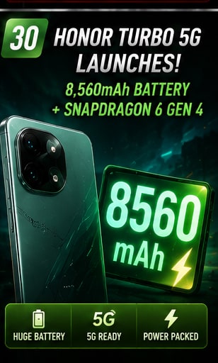 HONOR Turbo 5G launches with an enormous 8,560mAh battery