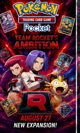 Pokémon TCG Pocket prepares Team Rocket’s Ambition expansion for August 27