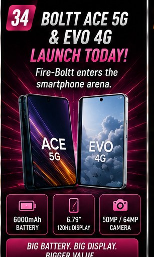 Boltt Ace 5G and Evo 4G launch today as Fire-Boltt enters India's smartphone market