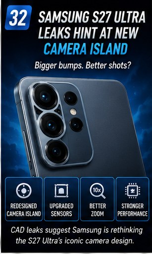 Galaxy S27 Ultra leak points toward a more prominent camera island