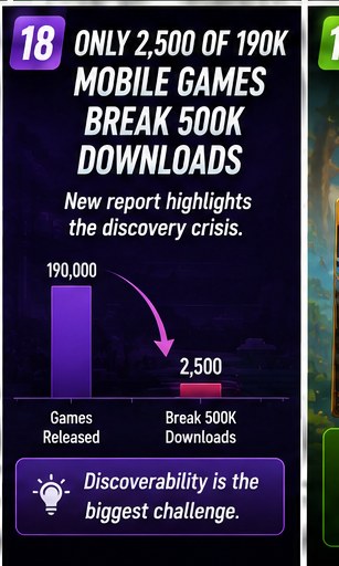 Only a tiny fraction of new mobile games break through the download barrier