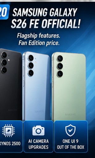 Samsung Galaxy S26 FE arrives with Exynos 2500 and One UI 9