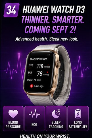 Huawei teases slimmer Watch D3 for September 2 launch
