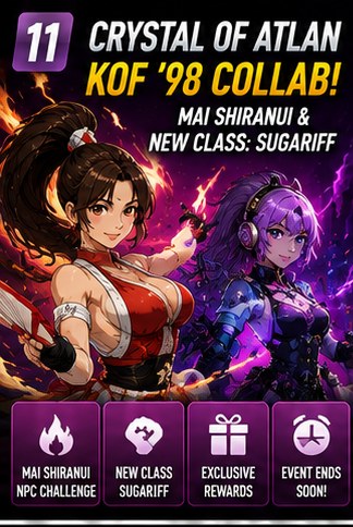 Crystal of Atlan's KOF '98 event adds Mai Shiranui and new Sugariff class branch