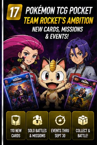 Pokémon TCG Pocket's Team Rocket's Ambition expansion drives a month of events
