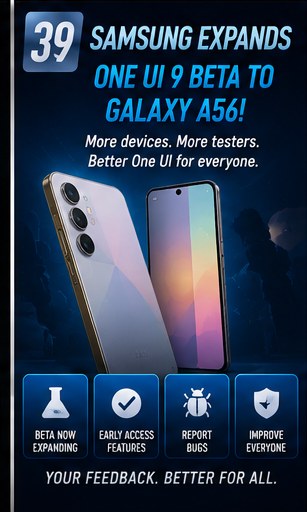 Samsung prepares One UI 9 beta expansion toward the Galaxy A56