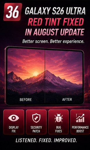 Samsung's August update addresses Galaxy S26 Ultra red-tint complaints