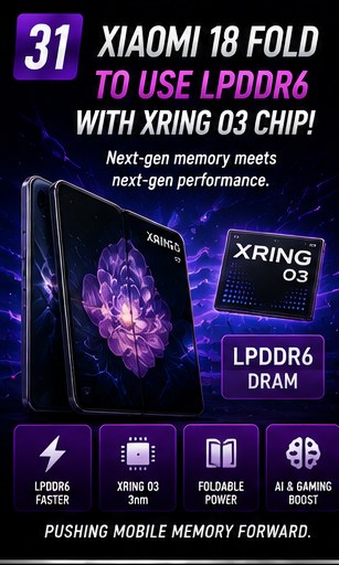 Xiaomi 18 Fold will debut CXMT LPDDR6 memory alongside Xring O3
