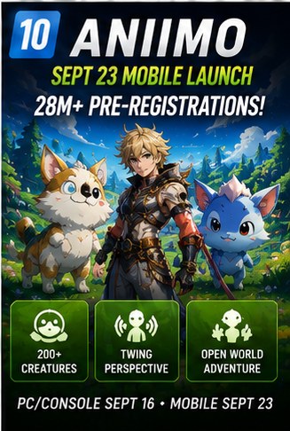 Aniimo heads toward September with more than 28 million pre-registrations