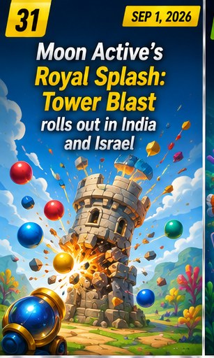 Moon Active tests Royal Splash: Tower Blast in India and Israel
