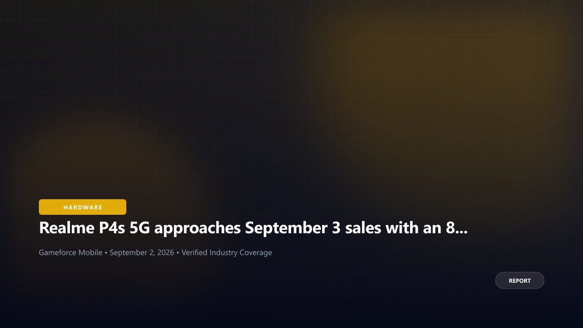 Realme P4s 5G approaches September 3 sales with an 8,000mAh battery