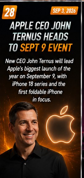 Apple's new CEO John Ternus heads toward his first major iPhone event