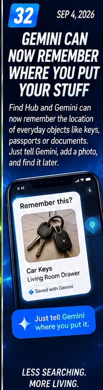 Google September Android Drop turns Gemini into a memory for misplaced objects
