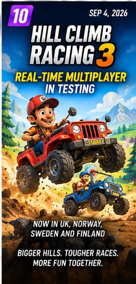 Hill Climb Racing 3 tests real-time multiplayer in four European markets