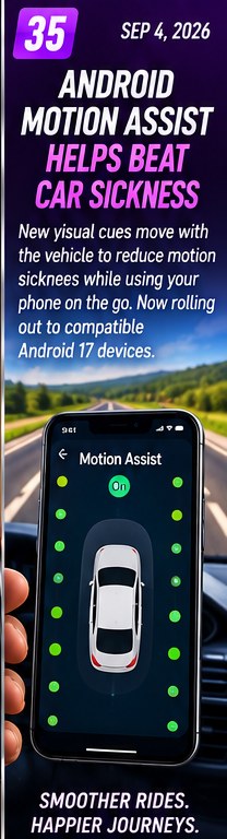 Motion Assist brings vehicle-motion cues to Android 17