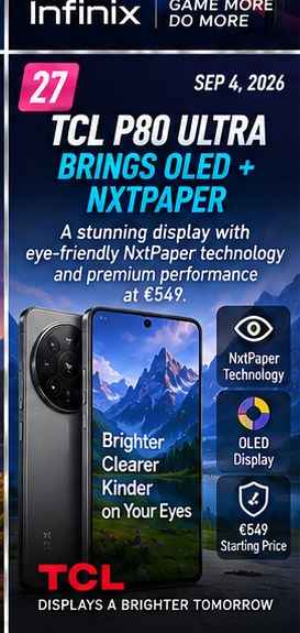 TCL P80 Ultra combines OLED with NxtPaper display technology