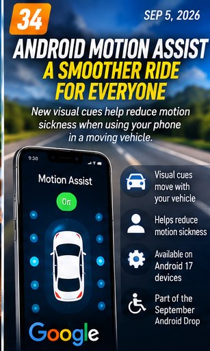 Android Motion Assist targets motion sickness during car journeys