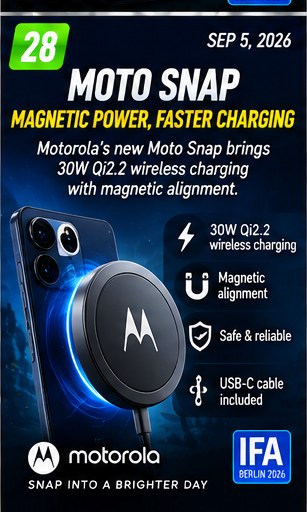 Moto Snap brings 30W Qi2.2 magnetic charging into Motorola's ecosystem