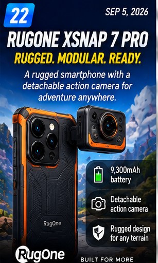 RugOne Xsnap 7 Pro combines a rugged phone with a detachable action camera