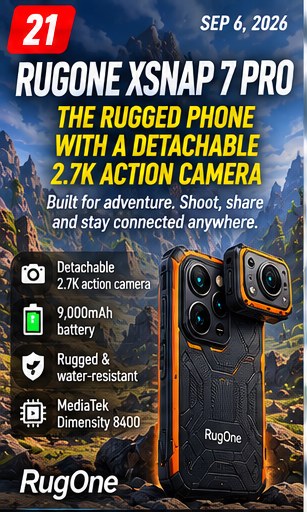 RugOne Xsnap 7 Pro debuts with a detachable 2.7K action camera