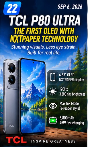 TCL P80 Ultra brings NXTPAPER technology to OLED for the first time