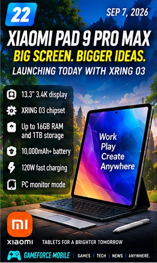 Xiaomi Pad 9 Pro Max launches alongside the 18 Fold with XRing O3 power