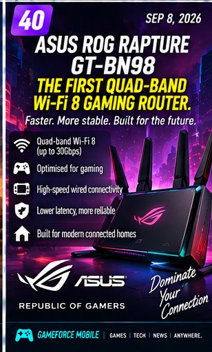 ASUS launches a quad-band Wi-Fi 8 gaming router as mobile networking moves forward