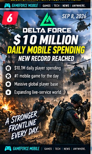 Delta Force breaks through $10 million in daily mobile player spending
