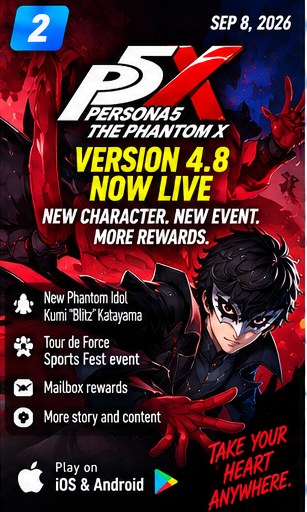 Persona 5: The Phantom X Version 4.8 introduces Blitz and a new Sports Fest