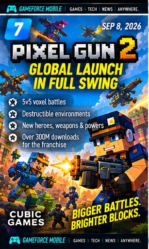 Pixel Gun 2 begins its first full day as a global mobile release