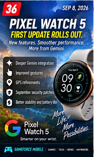 Pixel Watch 5 gets its first update with Gemini and gesture improvements