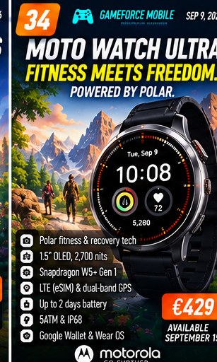 Moto Watch Ultra brings Polar fitness technology to Wear OS