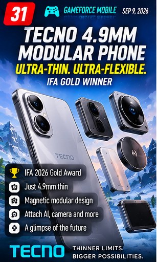 TECNO's 4.9mm modular phone wins IFA gold