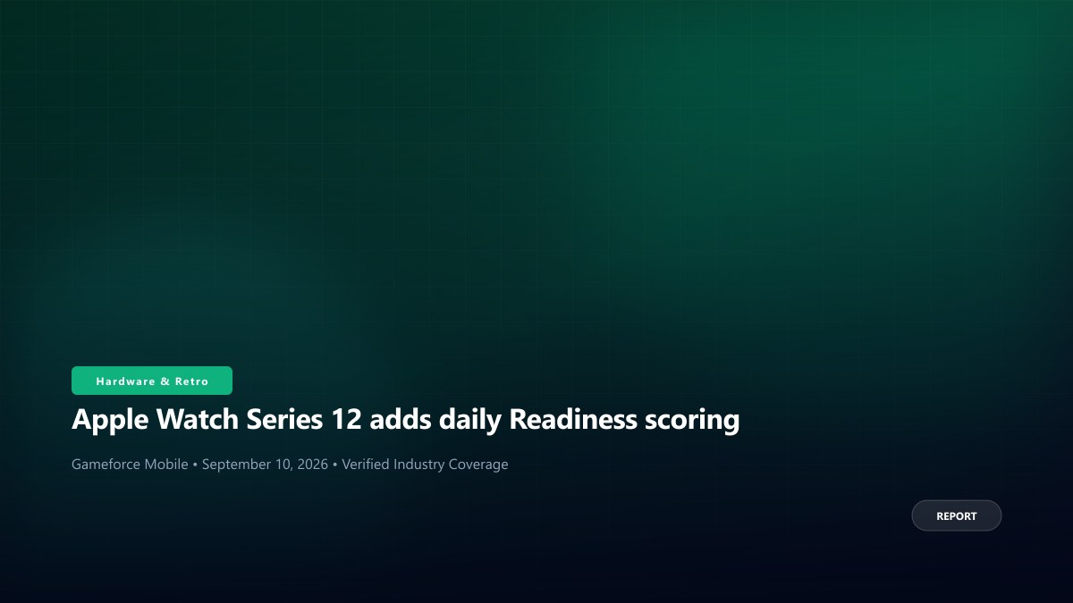 Apple Watch Series 12 adds daily Readiness scoring