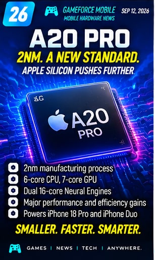 A20 Pro moves flagship smartphone chips into the 2nm era - Gameforce Mobile news hero image
