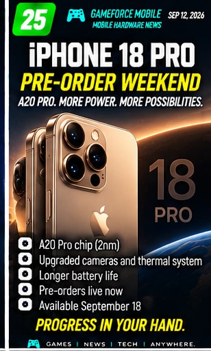 iPhone 18 Pro pre-order weekend puts A20 Pro demand to the test - Gameforce Mobile news hero image