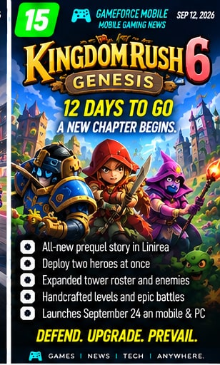 Kingdom Rush 6: Genesis continues building toward September 24 - Gameforce Mobile news hero image