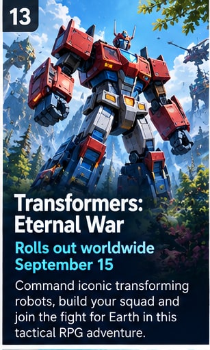 Transformers: Eternal War is two days from worldwide launch - Gameforce Mobile news hero image