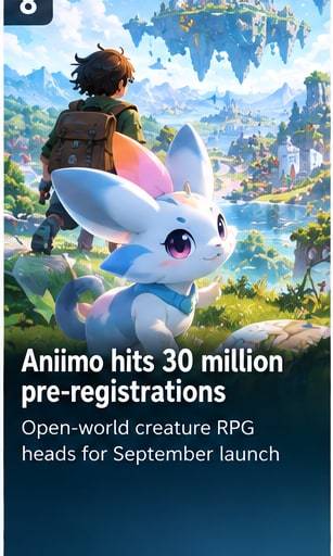 Aniimo celebrates 30 million pre-registrations ahead of mobile launch - Gameforce Mobile news hero image