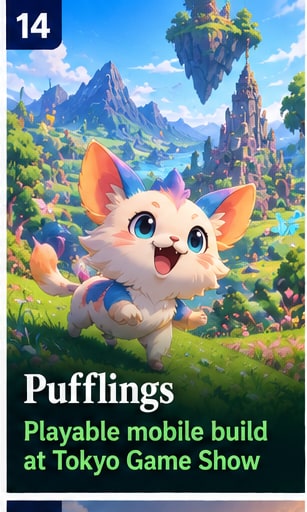 Pufflings mobile build will be playable at Tokyo Game Show - Gameforce Mobile news hero image