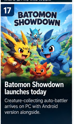 Batomon Showdown targets September 15 with Android version planned alongside PC - Gameforce Mobile news hero image