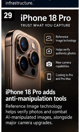 iPhone 18 Pro adds Reference Image technology to fight AI-manipulated photography - Gameforce Mobile news hero image