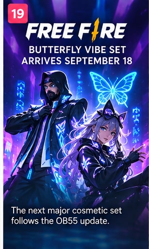 Free Fire Prepares Butterfly Vibe Reward Following OB55 Update - Gameforce Mobile news hero image