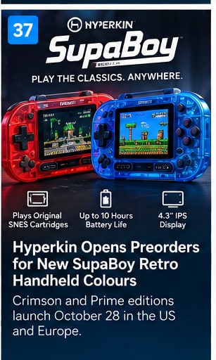 Hyperkin Opens Preorders for New SupaBoy Retro Handheld Colours - Gameforce Mobile news hero image
