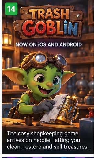 Trash Goblin Brings Its Cozy Shopkeeping Loop to iOS and Android - Gameforce Mobile news hero image